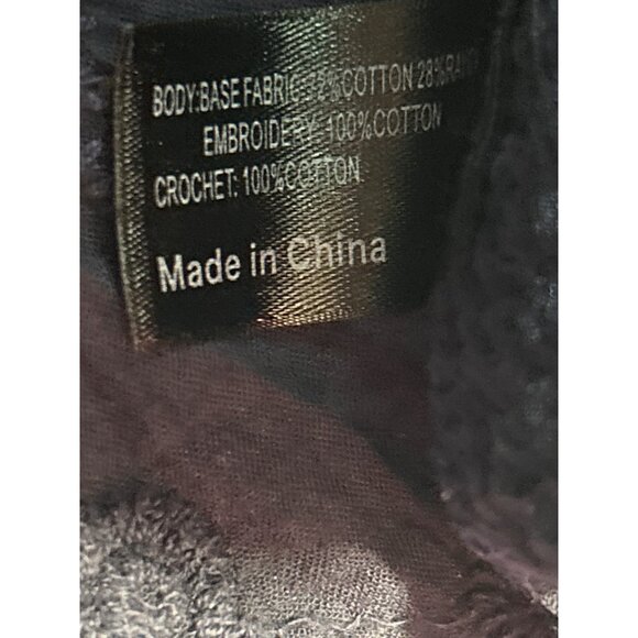 Lane Bryant Blouse Womens 18/20 Plus Blue Navy‎ Tie-Front Embroidered Lace - Picture 4 of 6